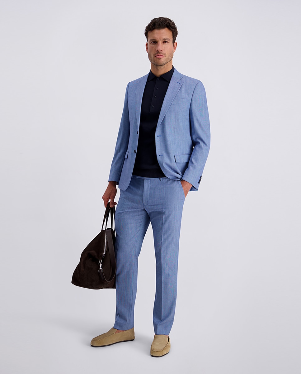 Blazer de Fato de Estruturas Custom Fit - Azul-Celeste Azul-claro-5