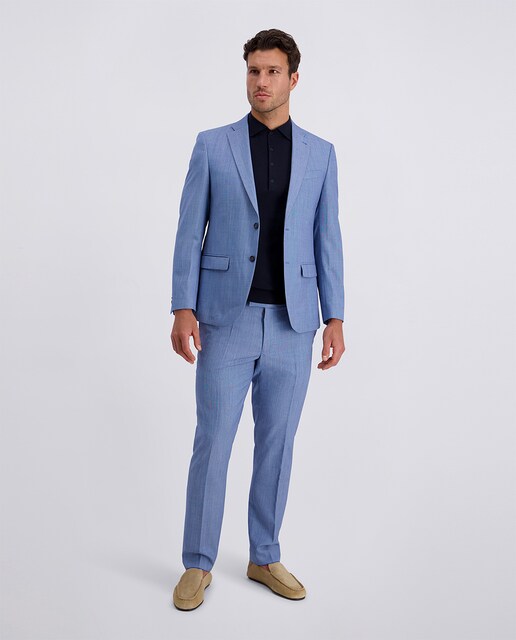 Pantalón traje estructura de hombre Custom Fit azul celeste