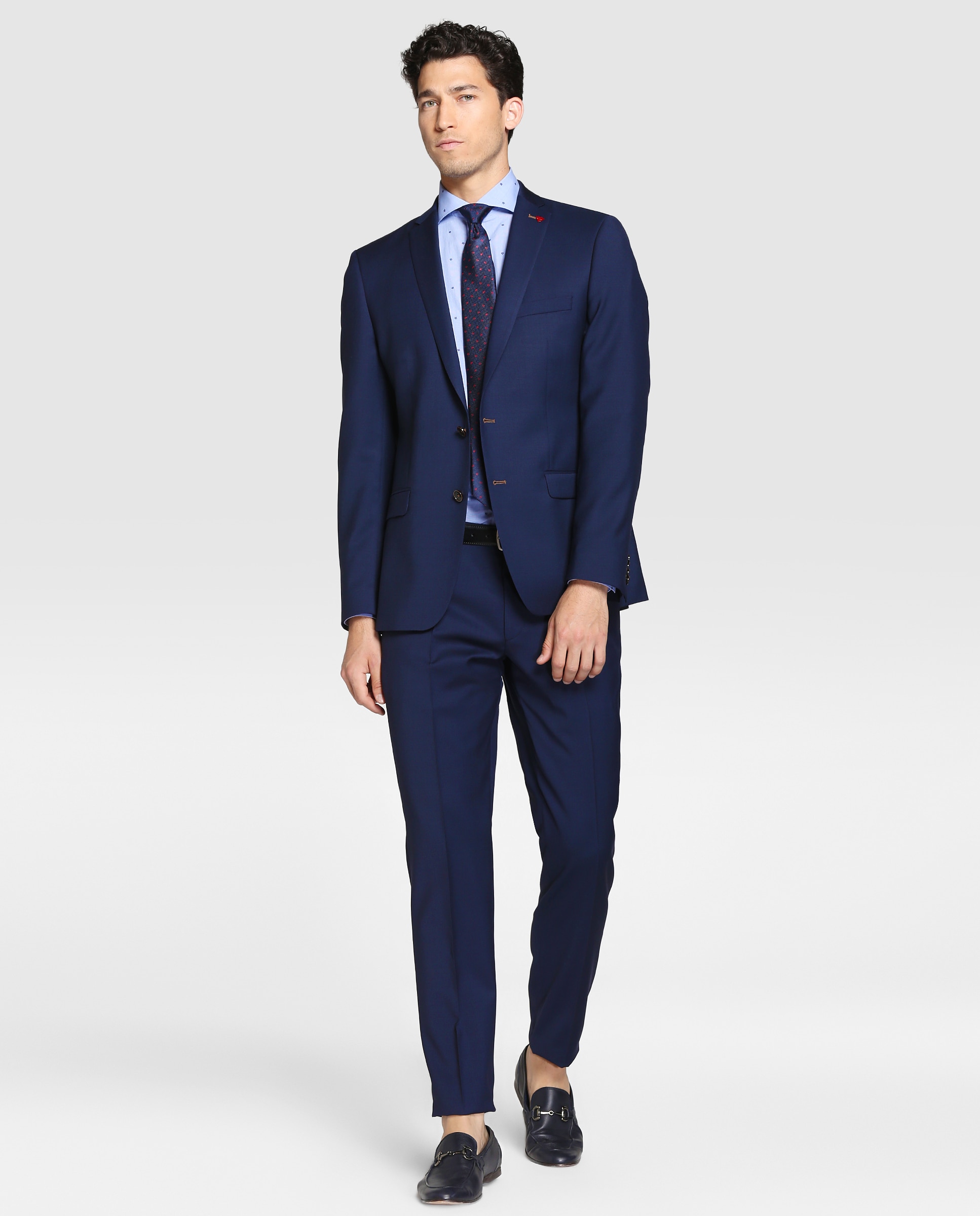 Blazer de homem Roy Robson slim liso azul Azul-1