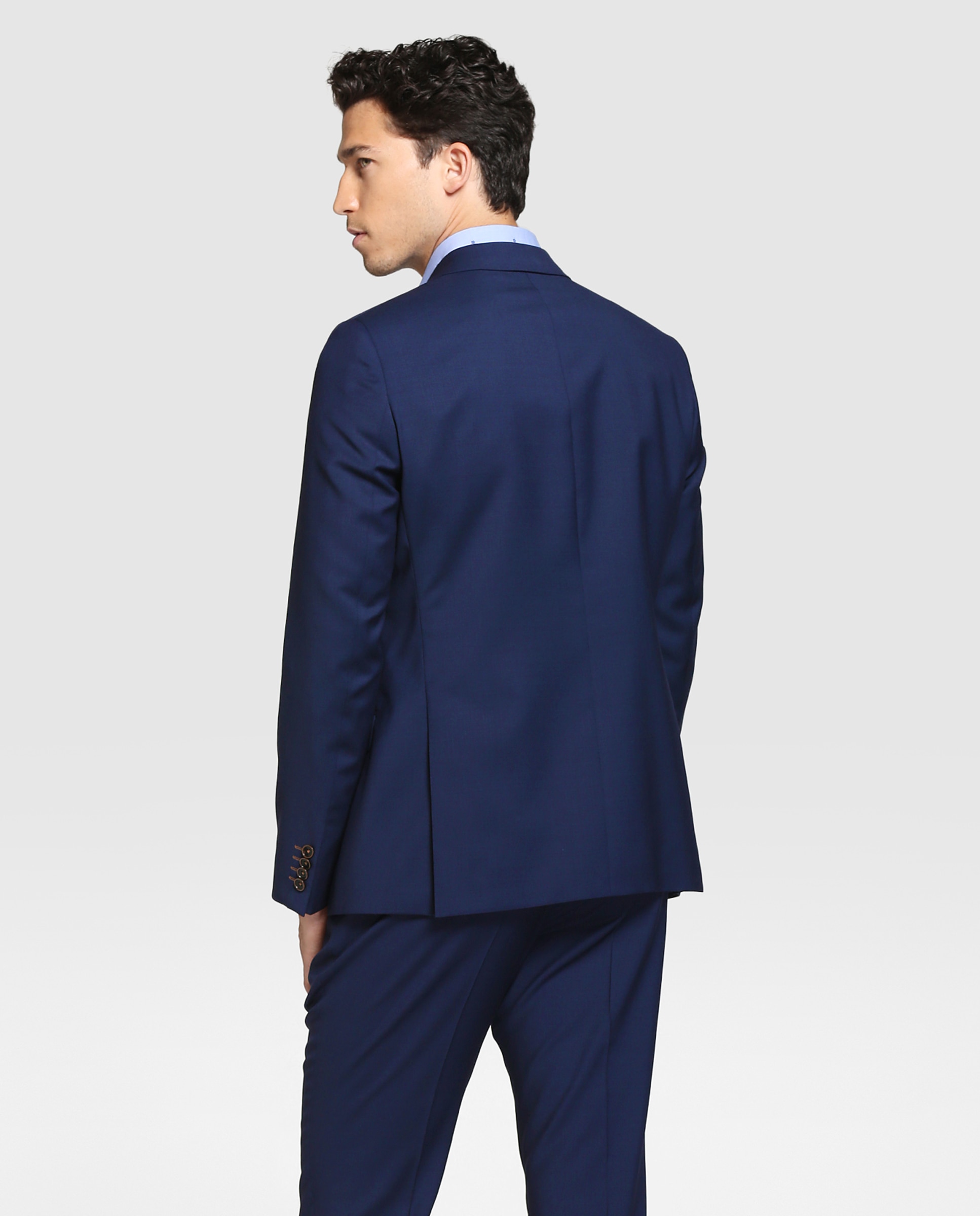 Blazer de homem Roy Robson slim liso azul Azul-2