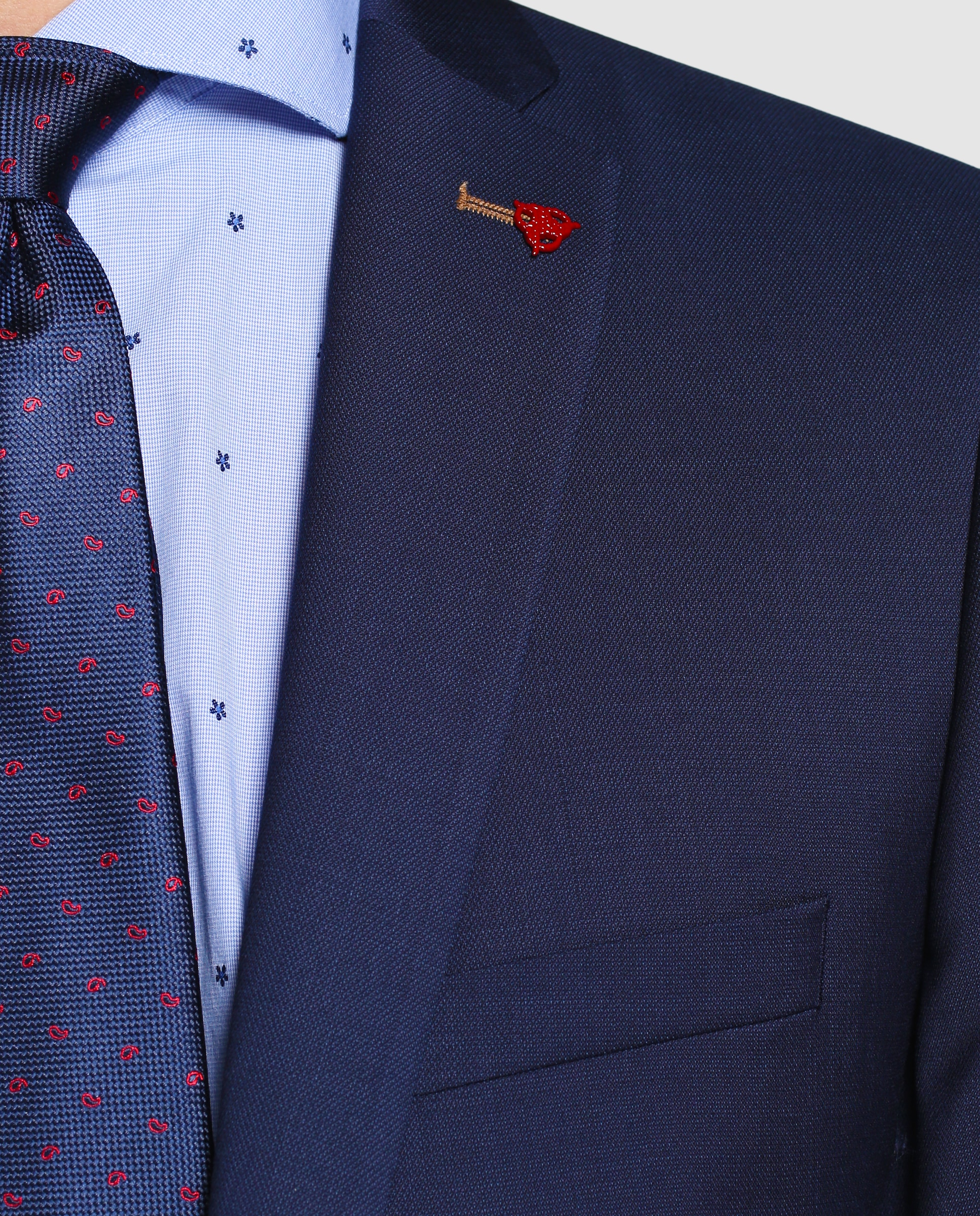 Blazer de homem Roy Robson slim liso azul Azul-3