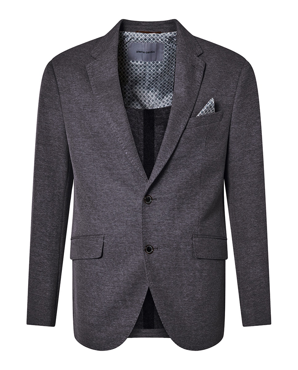 Blazer de Estrutura em Tecido Jersey Azul-5