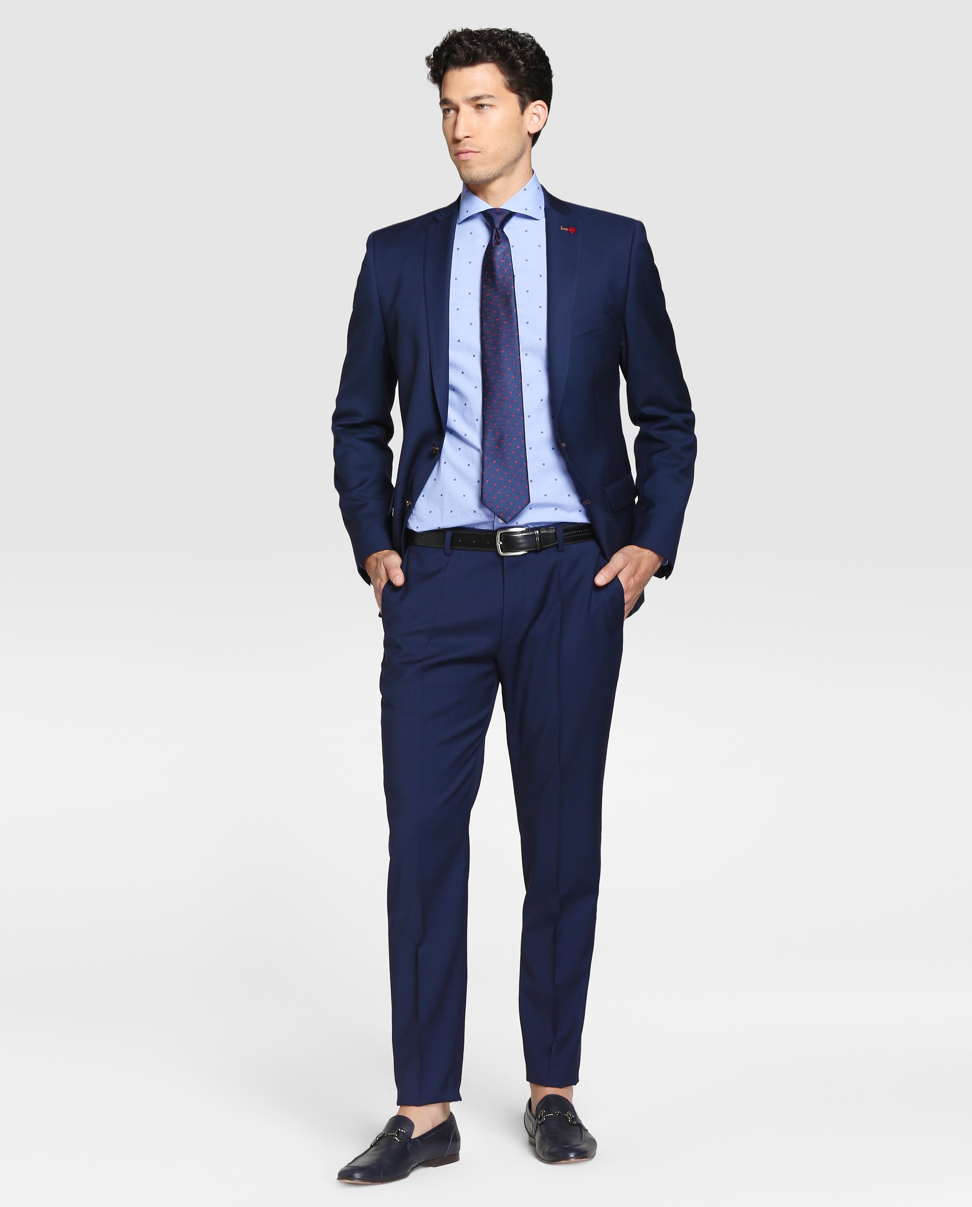 Calças de homem Roy Robson slim de vestir em azul Azul-marinho-6