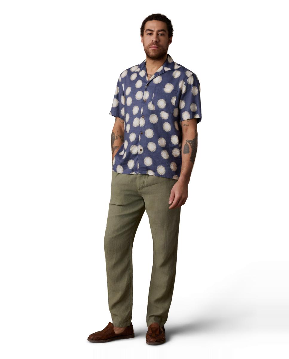 Pantalon de hombre de lino - Faherty - Verde militar Verde militar-1