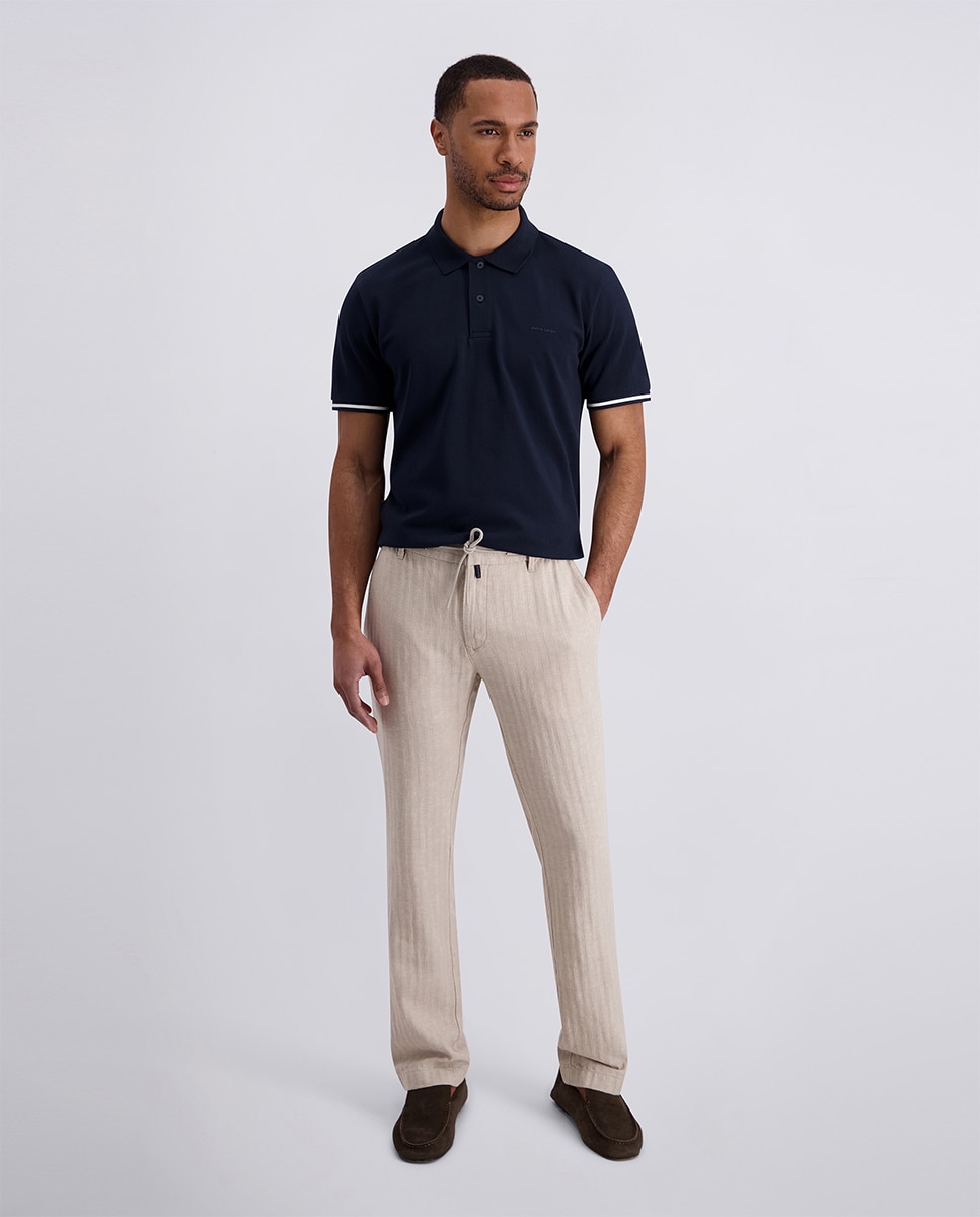 Imagem 0 de Calças Chino de Linho Parade Weekend Regular Fit - Bege