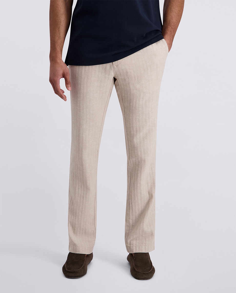 Calças Chino de Linho Parade Weekend Regular Fit - Bege Bege-2