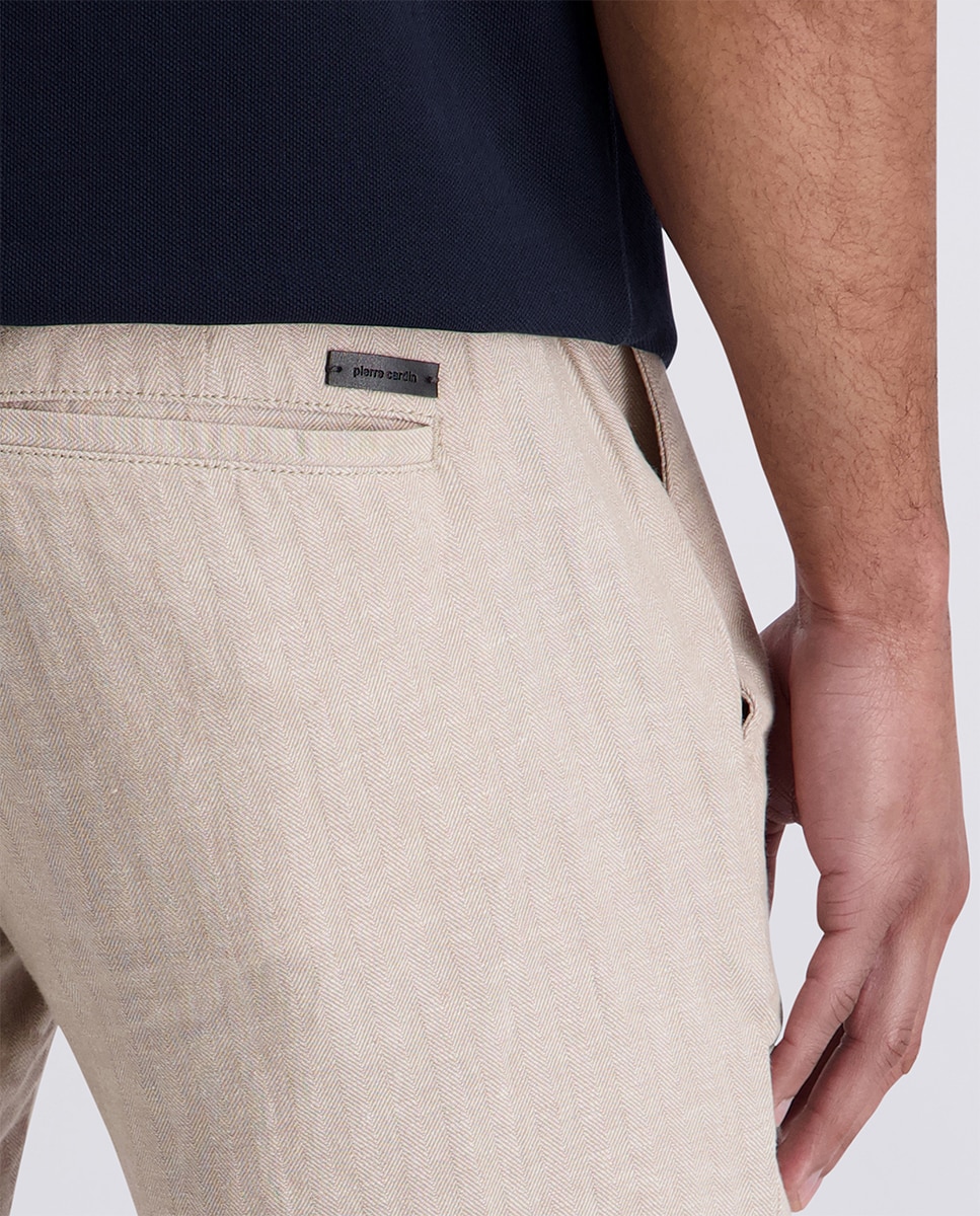 Calças Chino de Linho Parade Weekend Regular Fit - Bege Bege-5