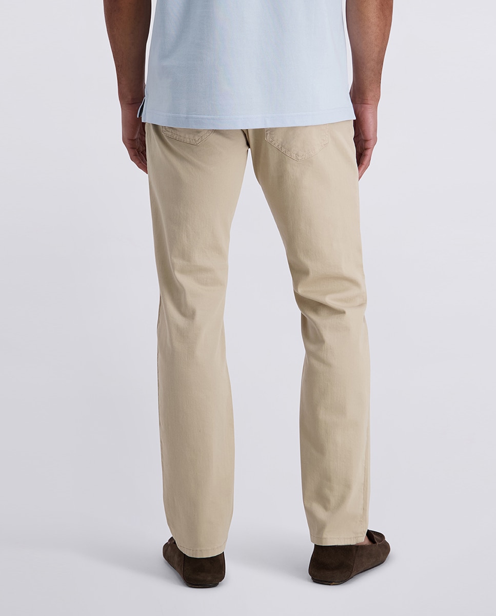 Calças de 5 Bolsos Denim Airtouch Tapered Fit - Cinzento Bege-3