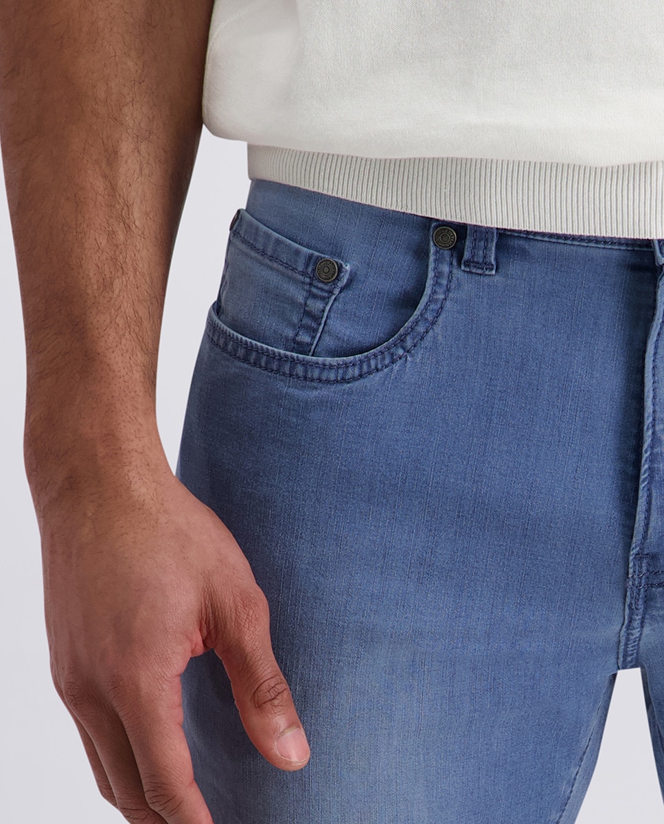 Ganga de 6,5 onças. Airtouch Lavado Tapered Fit - Azul-Claro Azul-claro-4