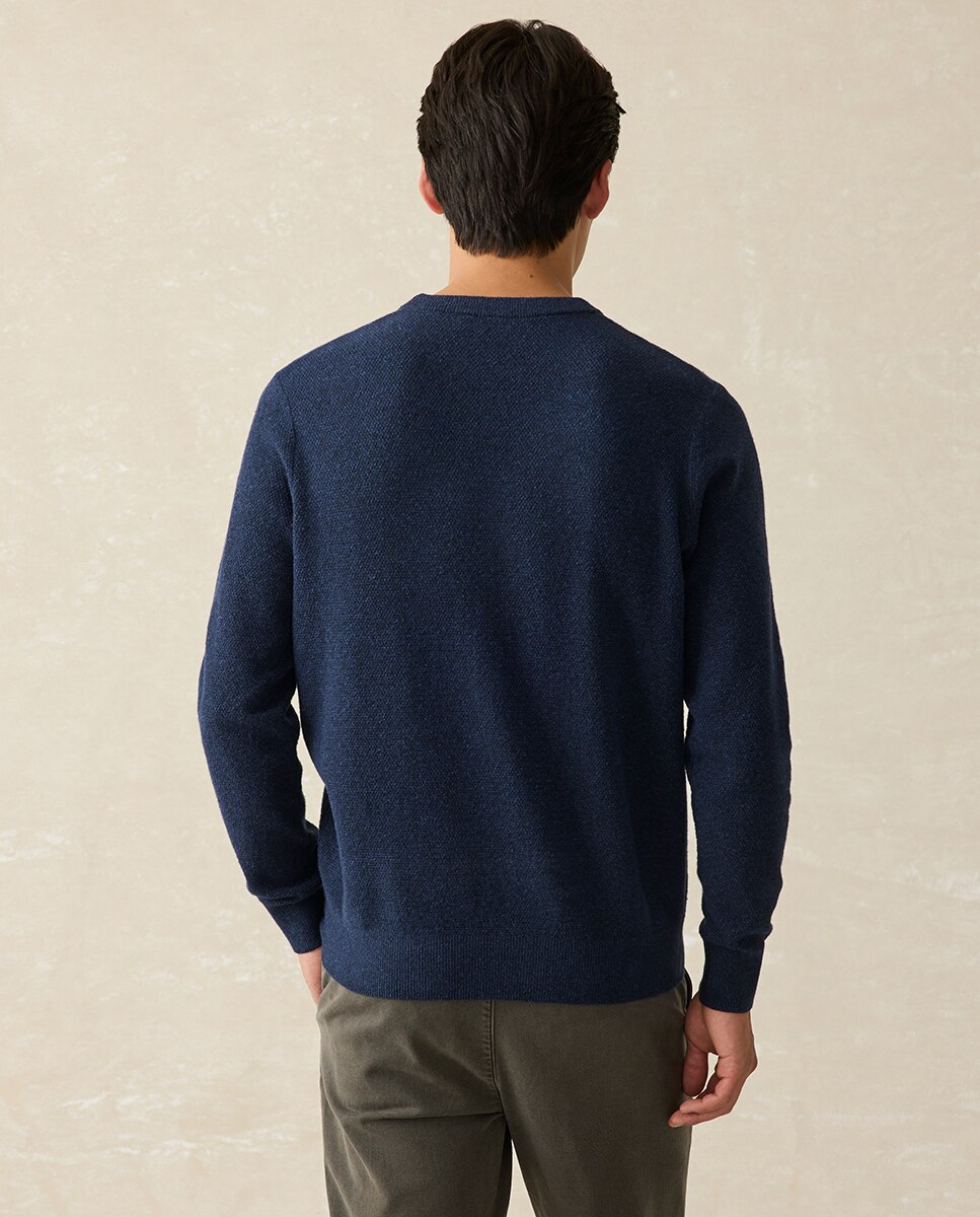 Jersey de hombre cuello caja - Faherty - Azul marino Azul marino-2