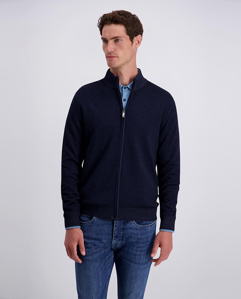 Imagem 0 de Cardigan de Malha Merino com Lavagem e Fecho de Correr
