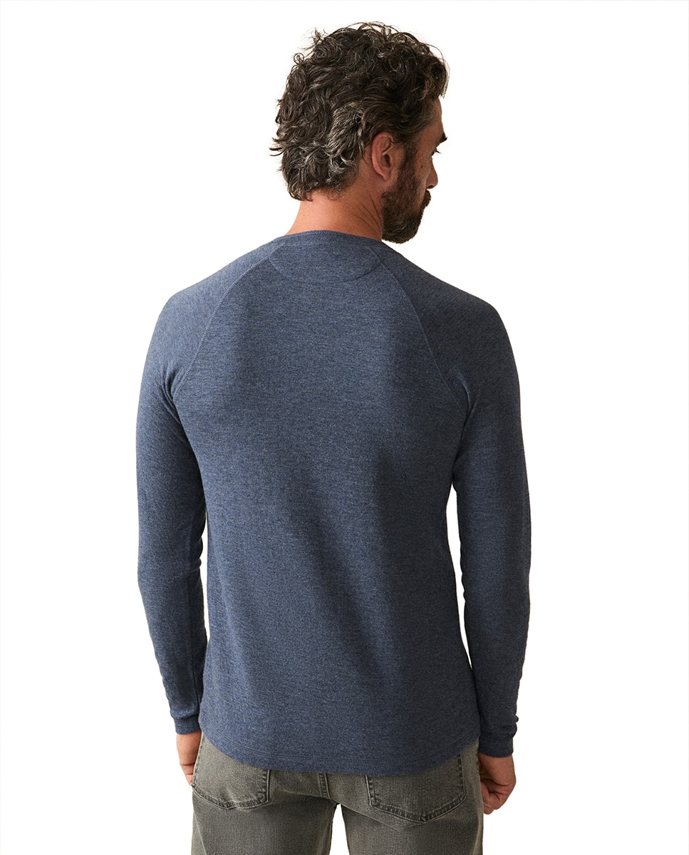 Camisola Henley com Manga Comprida Azul-marinho-2