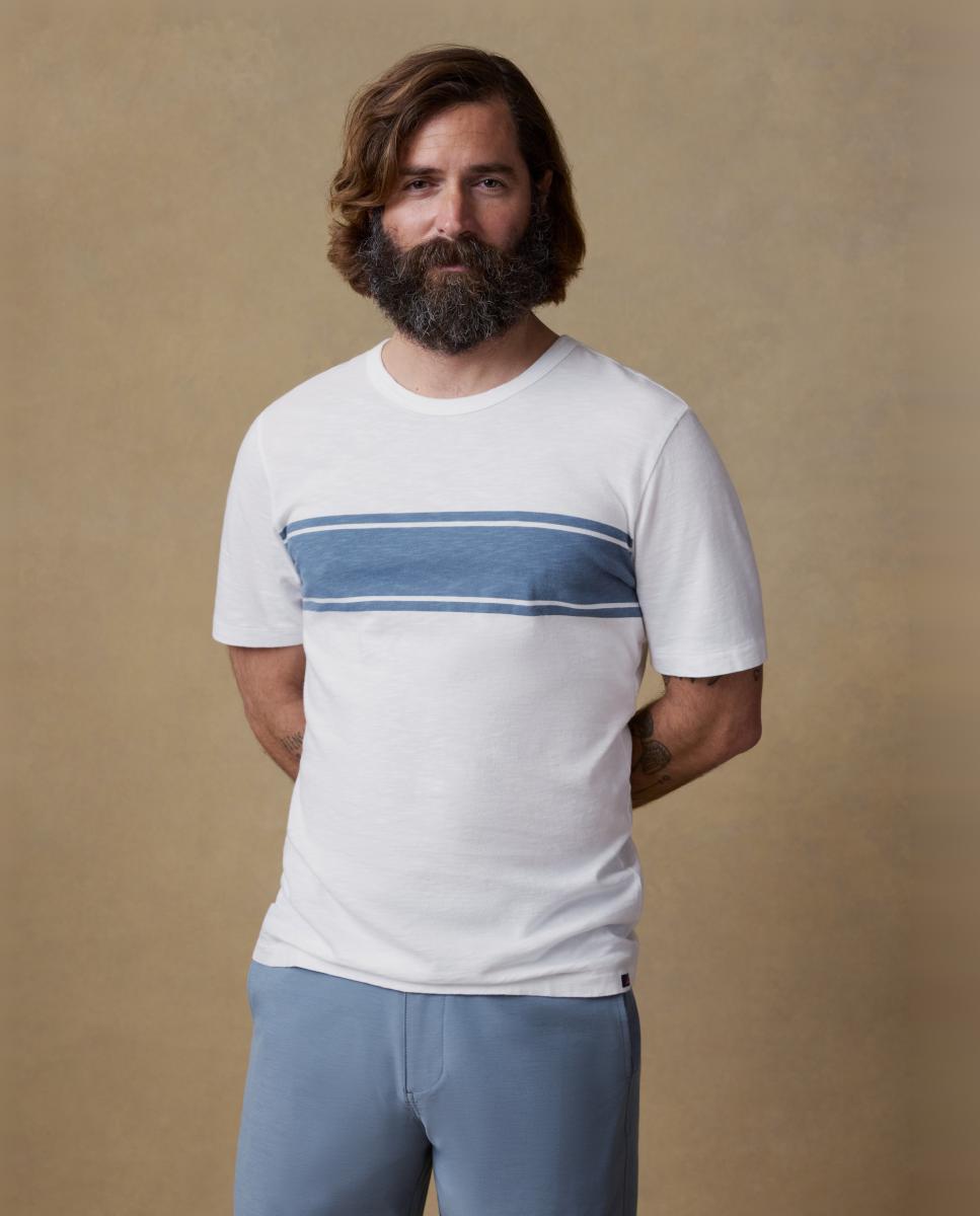 Faherty - Camiseta de hombre de manga larga lisa.