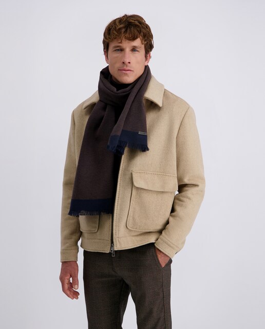 Imagem 0 de Cachecol de Dupla Face - Castanho/Azul