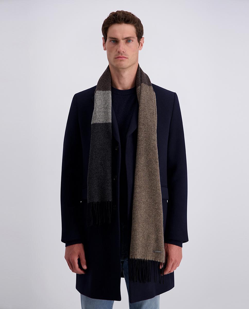 Bufanda de hombre doble faz estructura - Pierre Cardin - Marrón Marrón-2