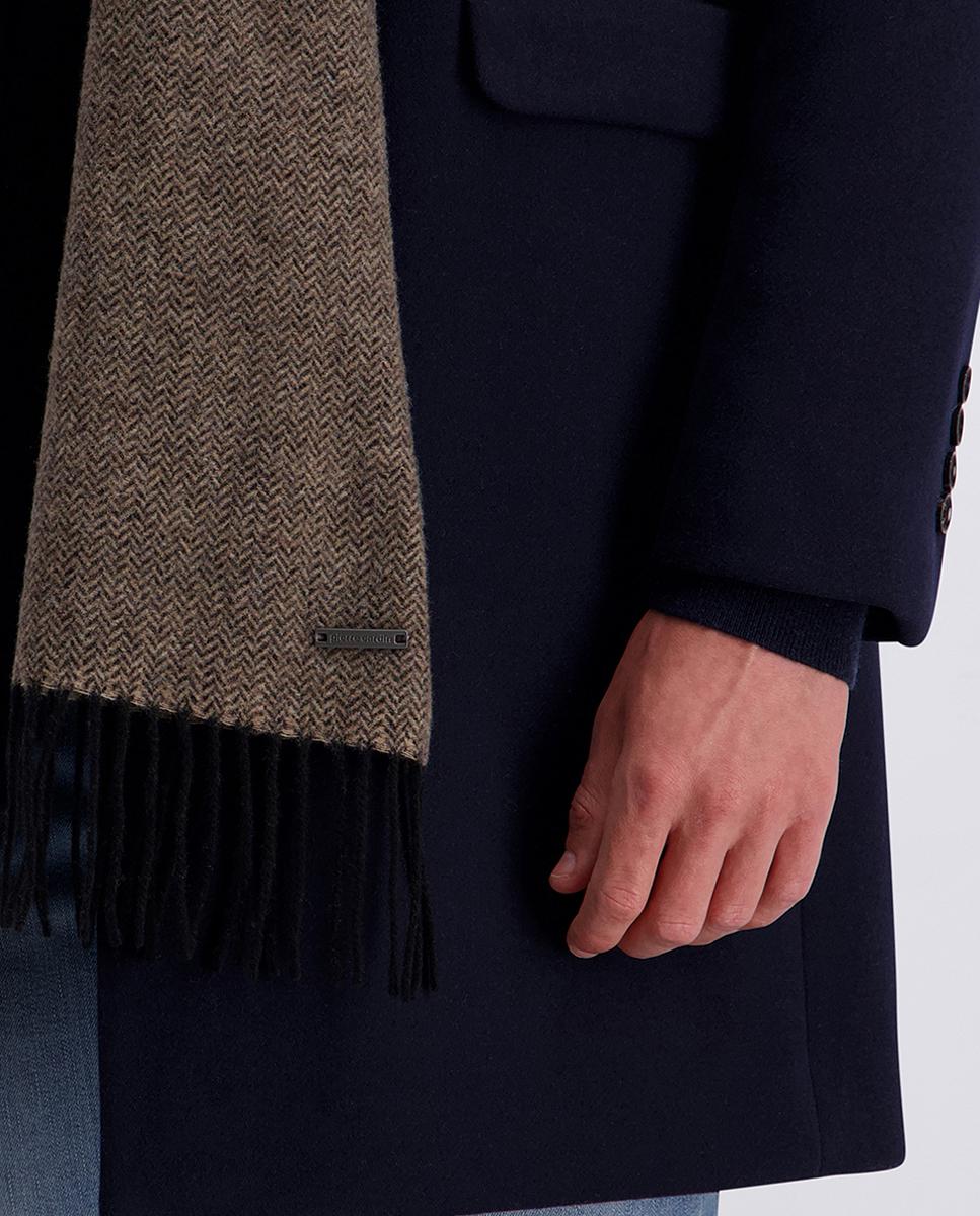 Bufanda de hombre doble faz estructura - Pierre Cardin - Marrón Marrón-5