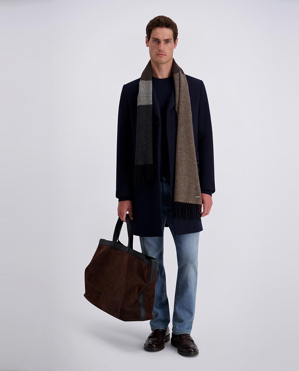 Bufanda de hombre doble faz estructura - Pierre Cardin - Marrón Marrón-6