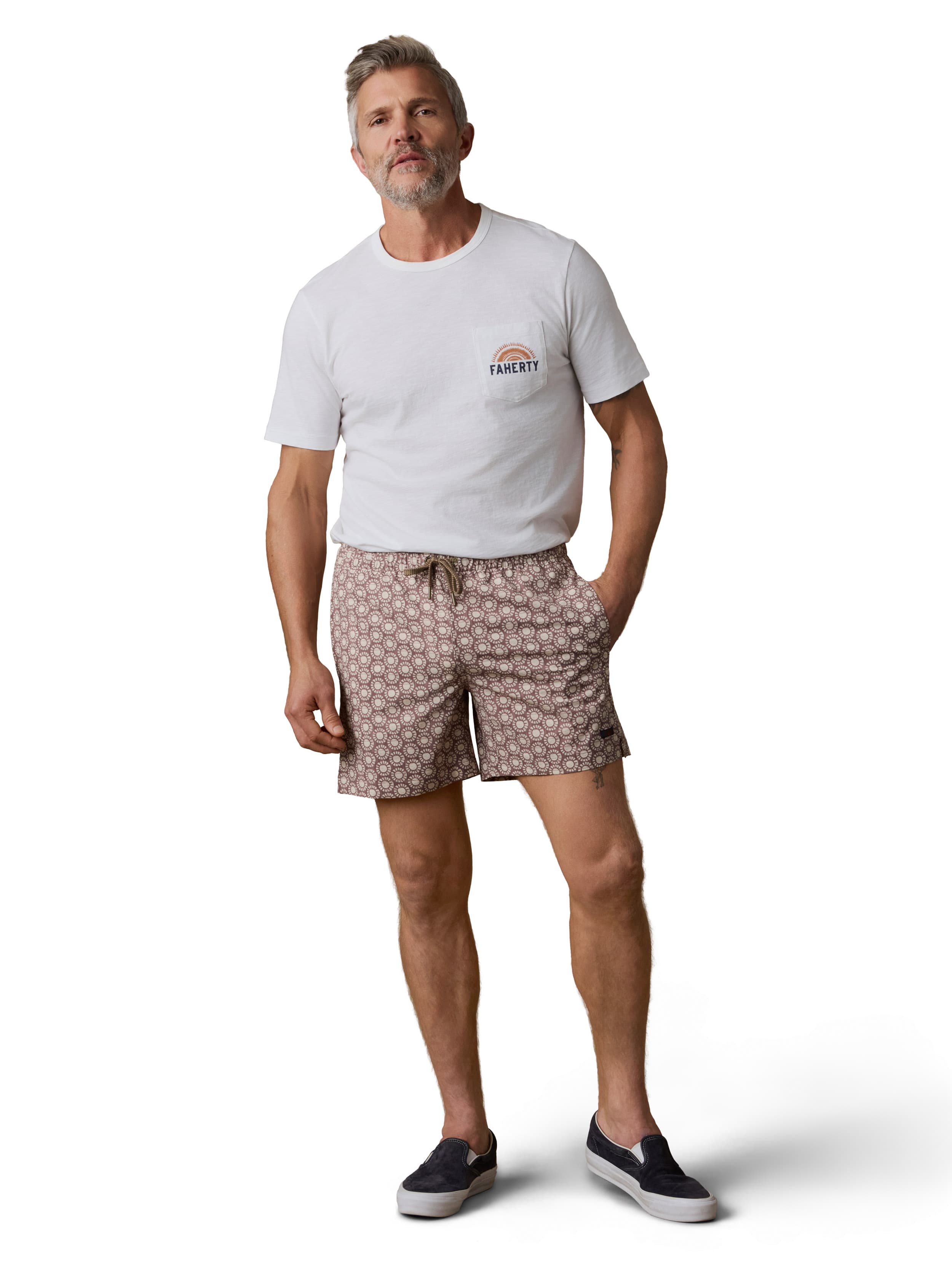 Imagem 0 de Calções de Banho Tipo Bermudas com Estampado e Cordão