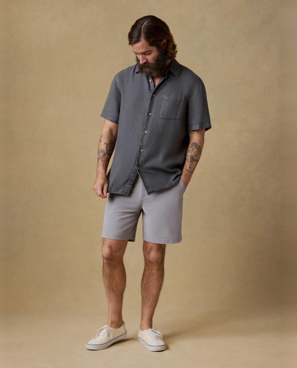 Bermuda de hombre de algodón - Faherty - Gris claro Gris claro-1