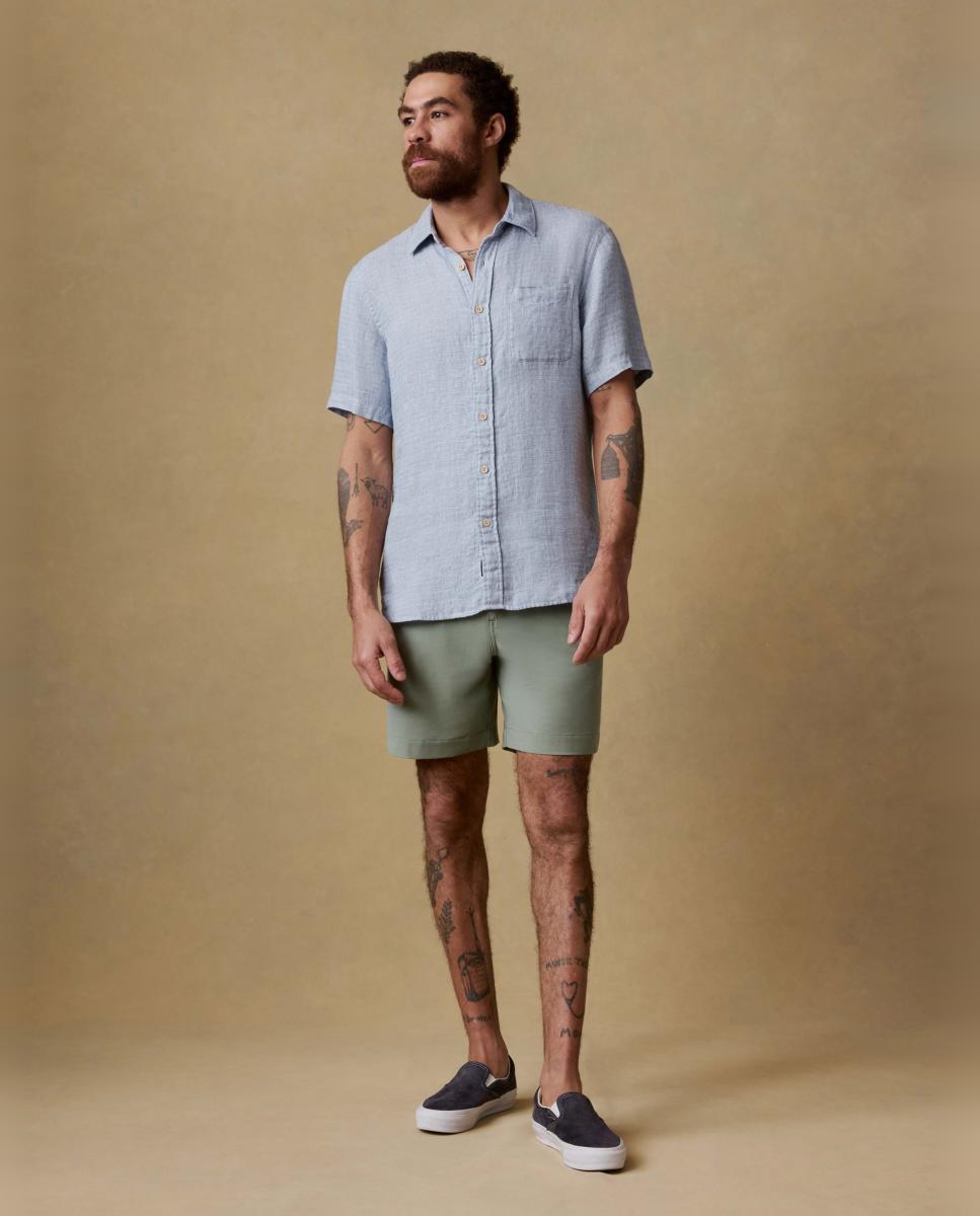 Bermuda de hombre de algodón - Faherty - Verde militar Verde militar-1
