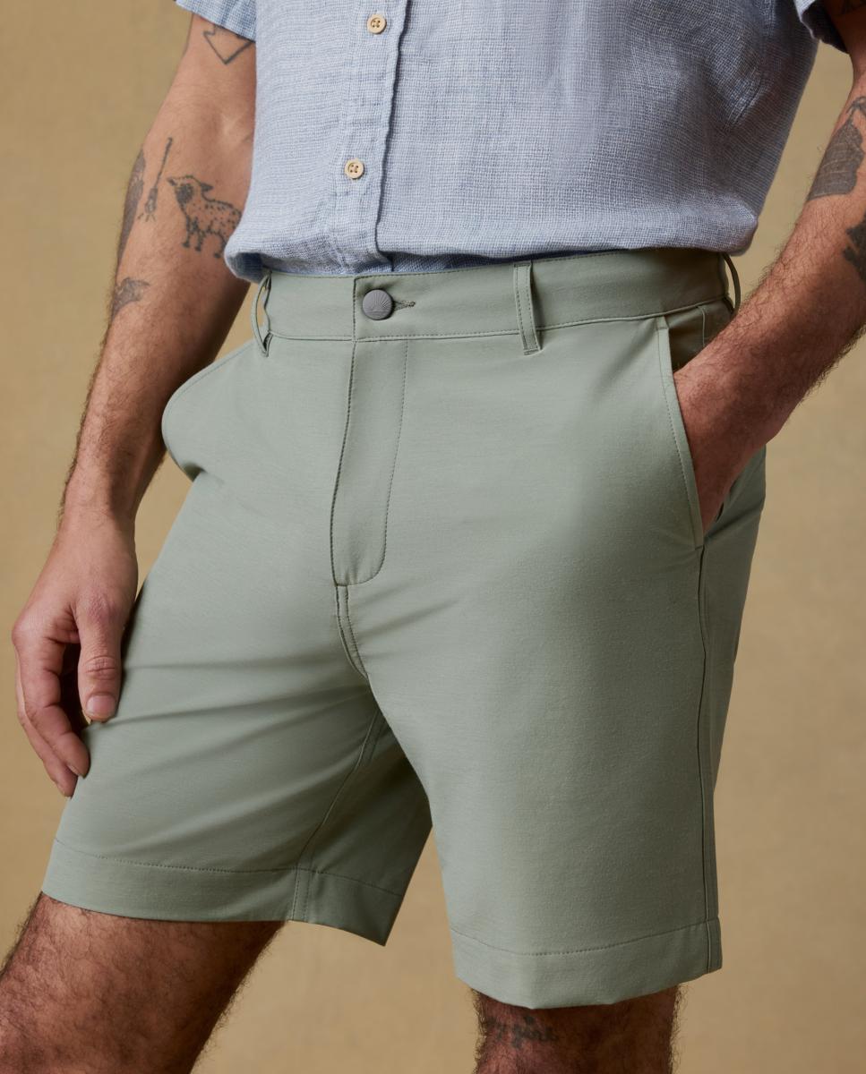 Bermuda de hombre de algodón - Faherty - Verde militar Verde militar-2