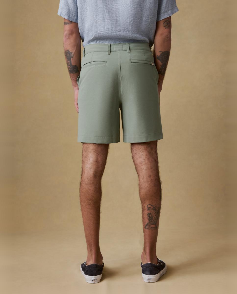 Bermuda de hombre de algodón - Faherty - Verde militar Verde militar-3