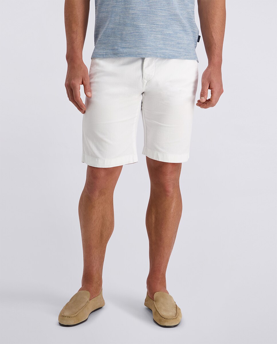 Bermuda regular fit de lino de hombre - Pierre Cardin - Blanco Blanco-2