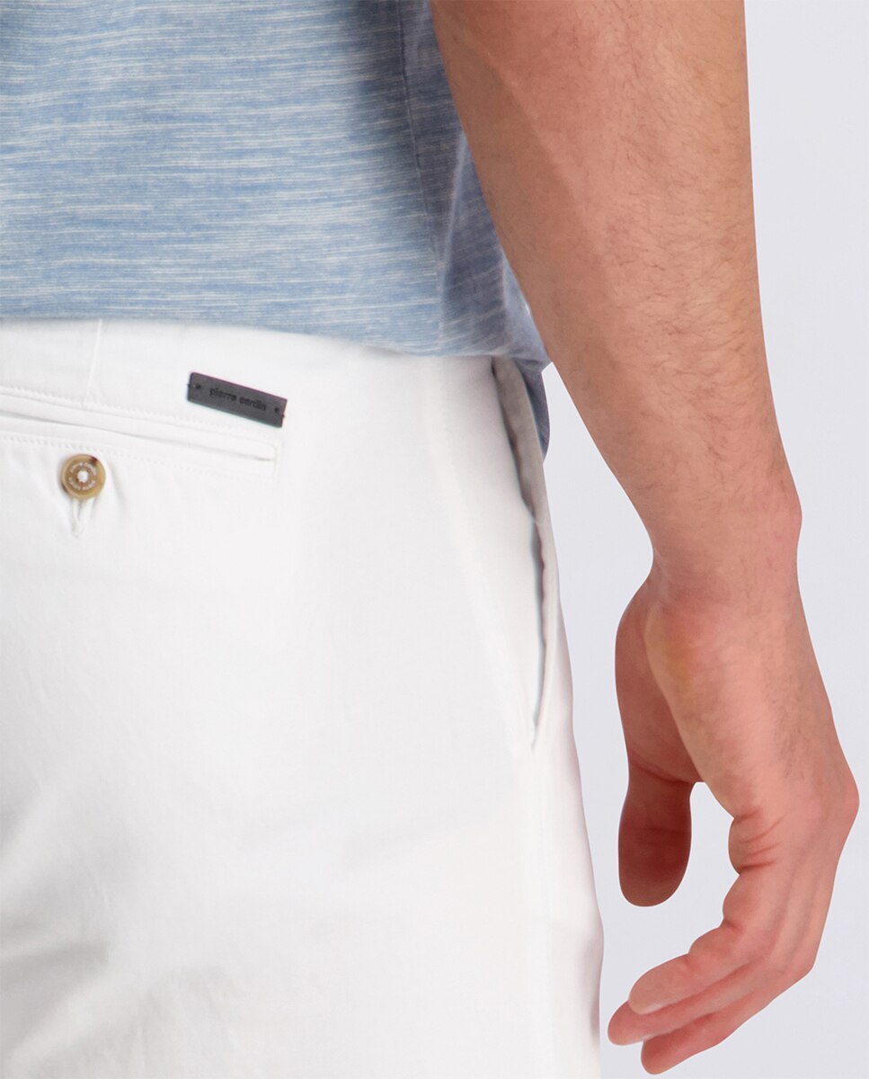 Bermuda regular fit de lino de hombre - Pierre Cardin - Blanco Blanco-5