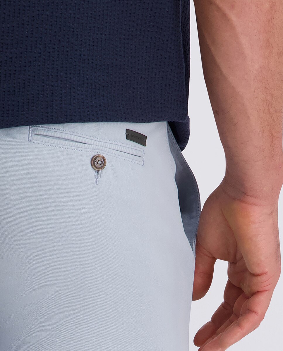 Bermuda regular fit de lino de hombre - Pierre Cardin - Azul claro Azul claro-5