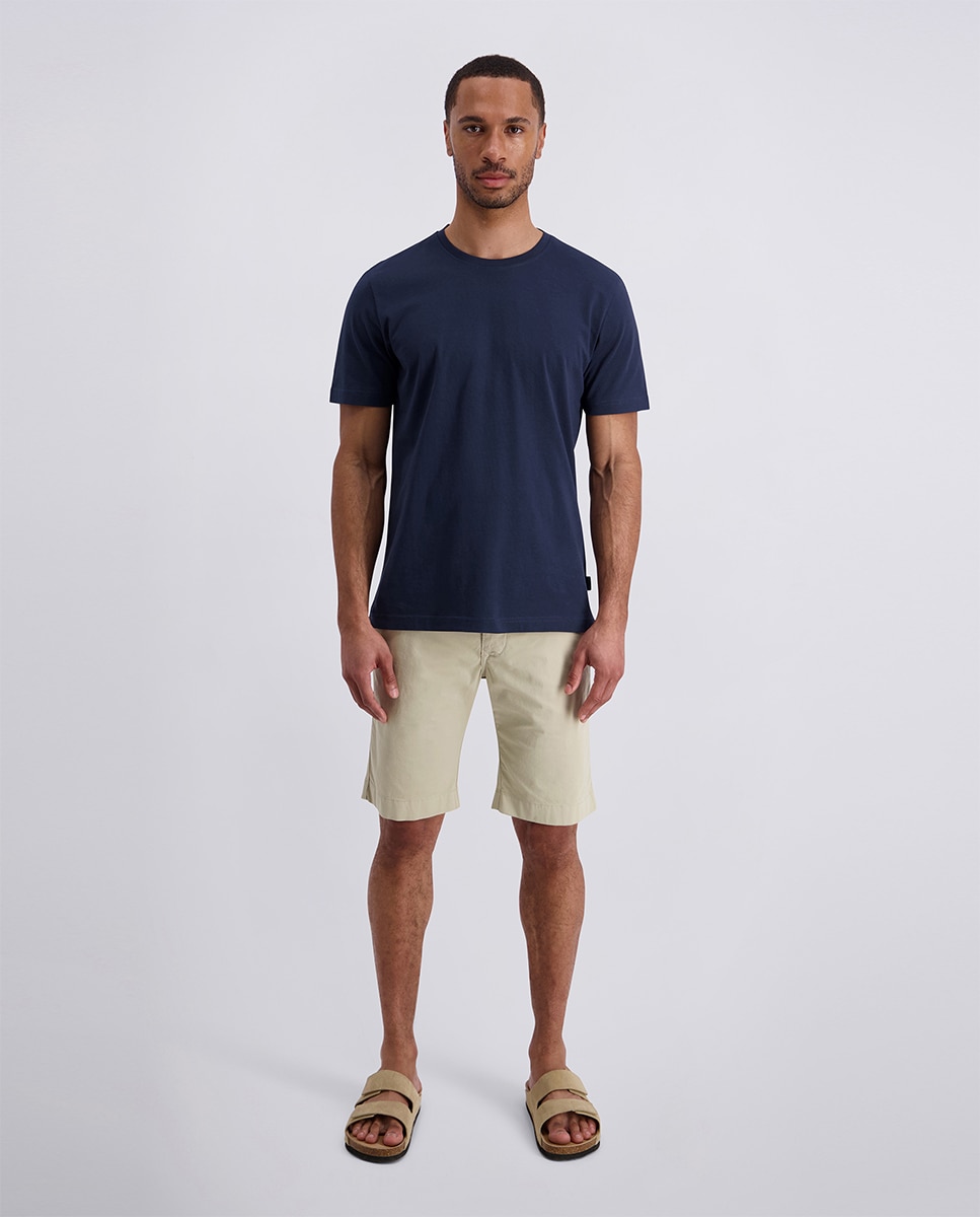 Imagem 0 de Bermudas de Popelina Regular Fit com Cós Elástica - Azul-Marinho
