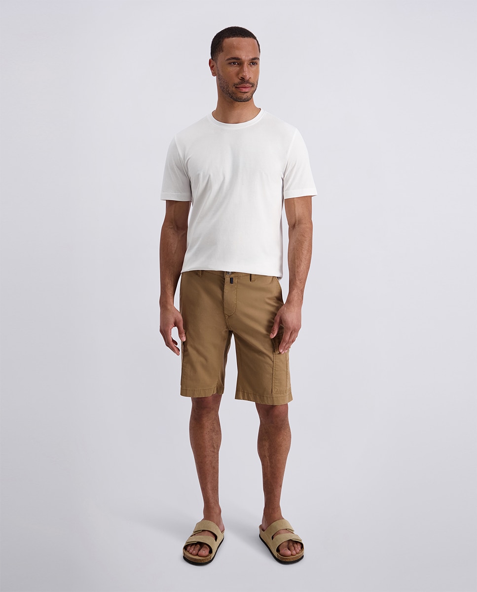 Bermudas Cargo Regular Fit Cotton Tencel - Castanho Castanho-1