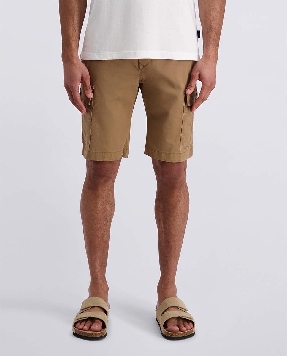 Bermudas Cargo Regular Fit Cotton Tencel - Castanho Castanho-2