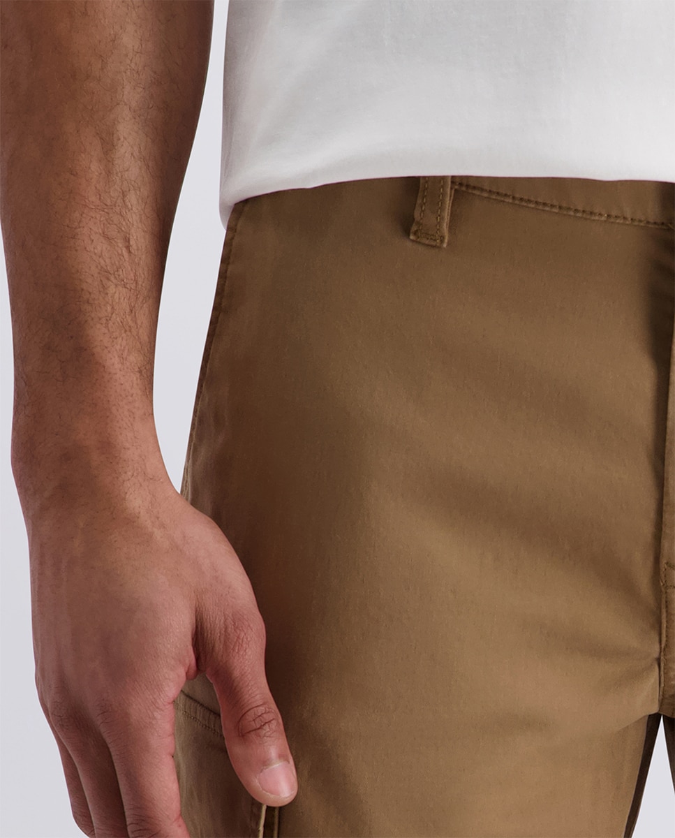 Bermudas Cargo Regular Fit Cotton Tencel - Castanho Castanho-4