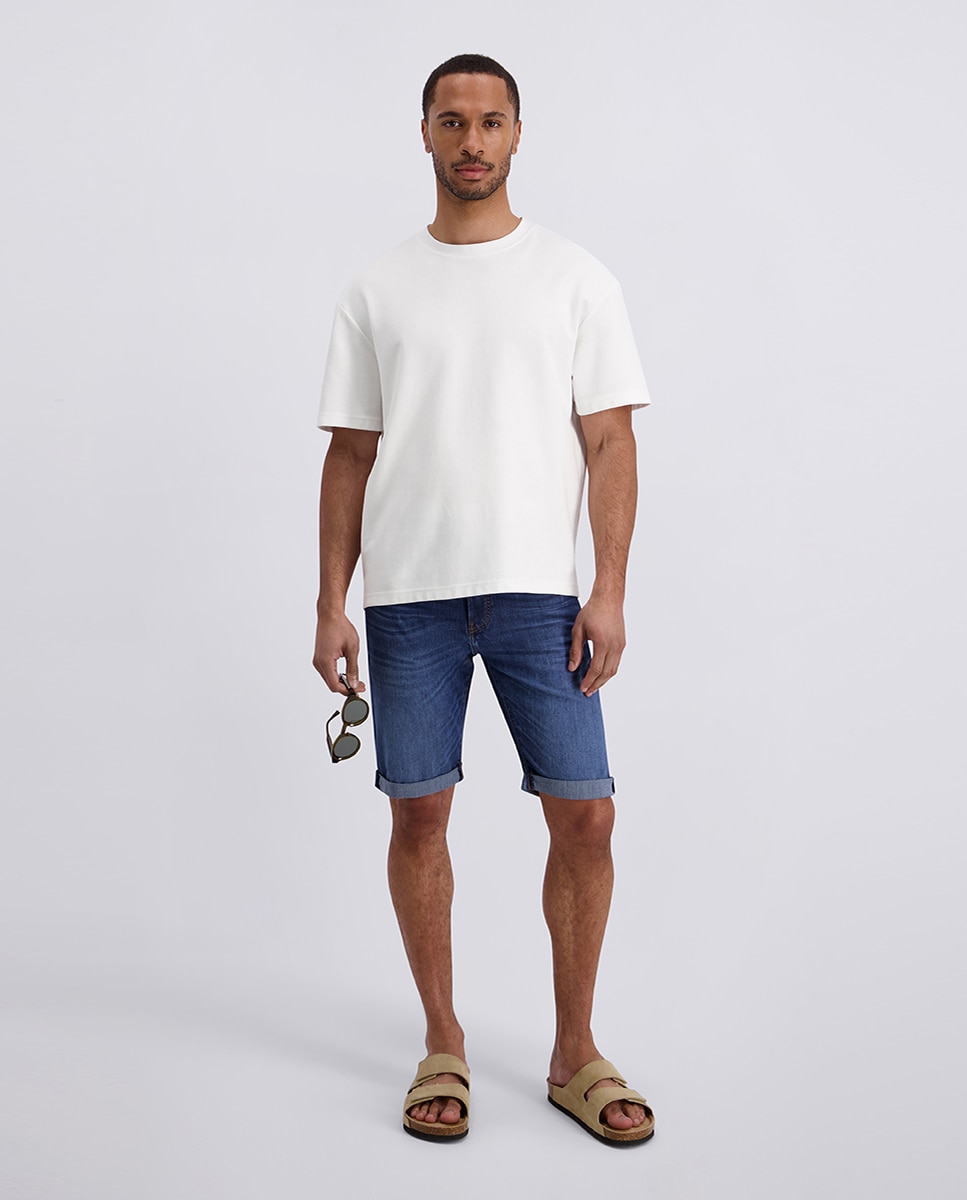 Bermudas Denim Tapered Fit Airtouch - Azul-Claro Azul-claro-1