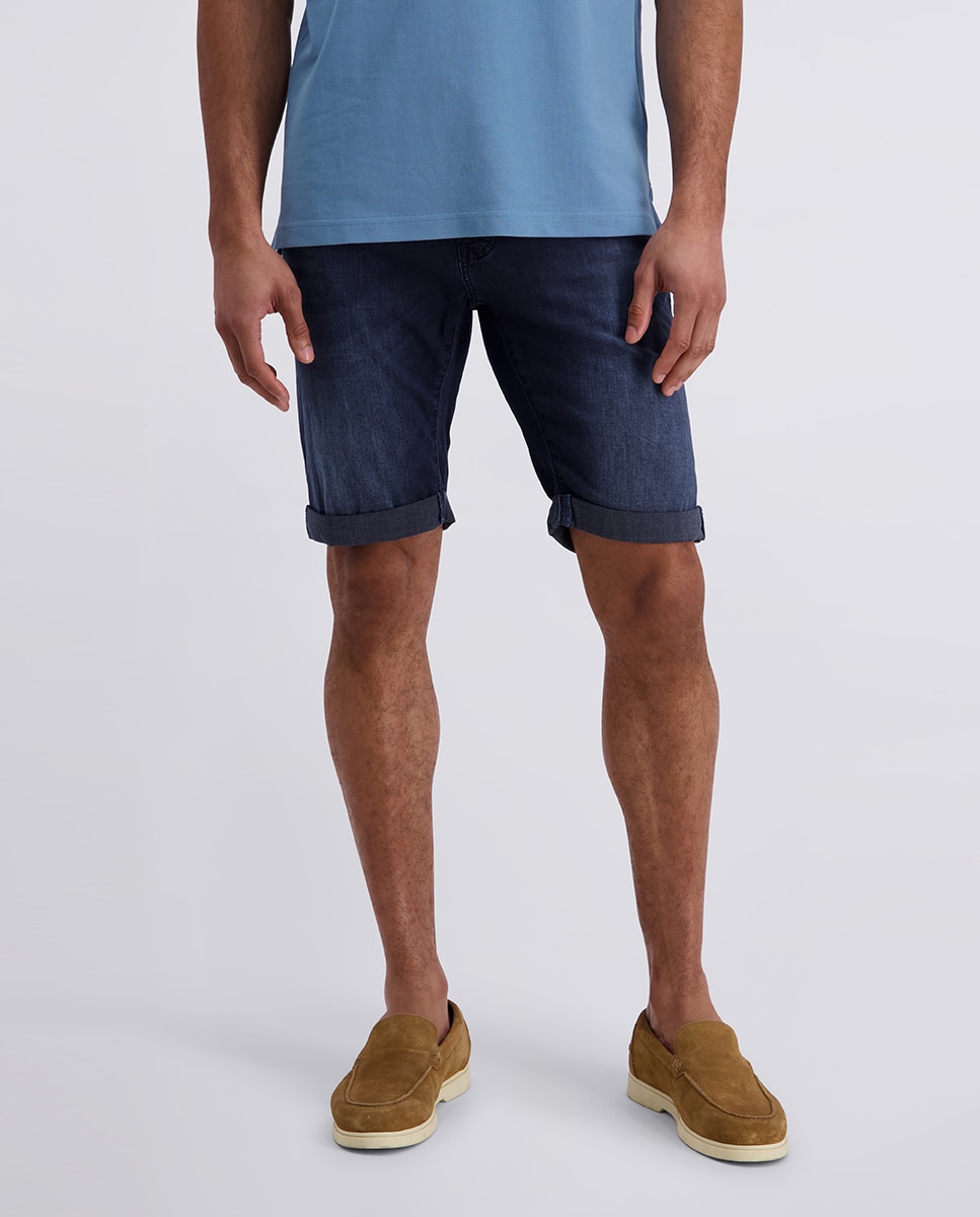 Bermudas Denim Tapered Fit Airtouch - Azul-Escuro Azul-marinho-2