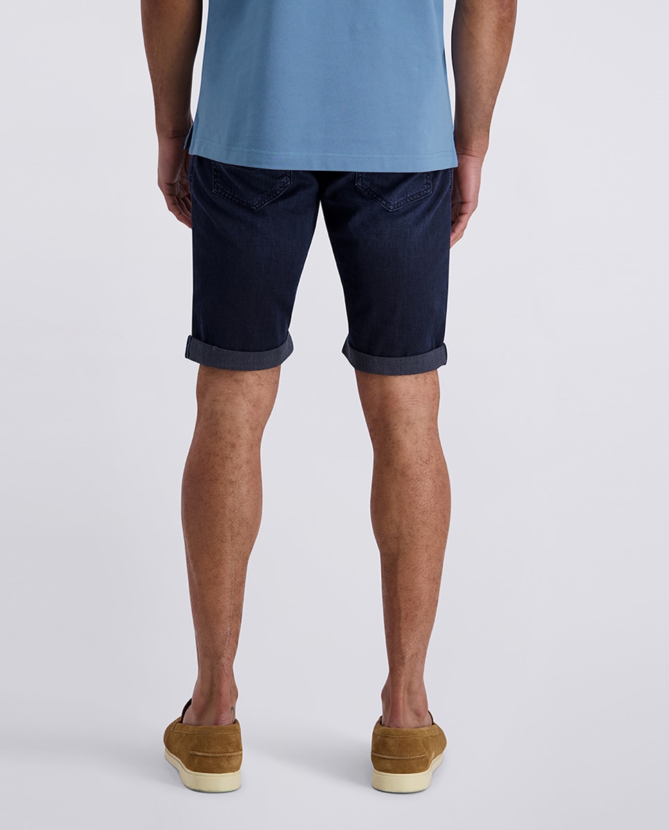Bermudas Denim Tapered Fit Airtouch - Azul-Escuro Azul-marinho-3