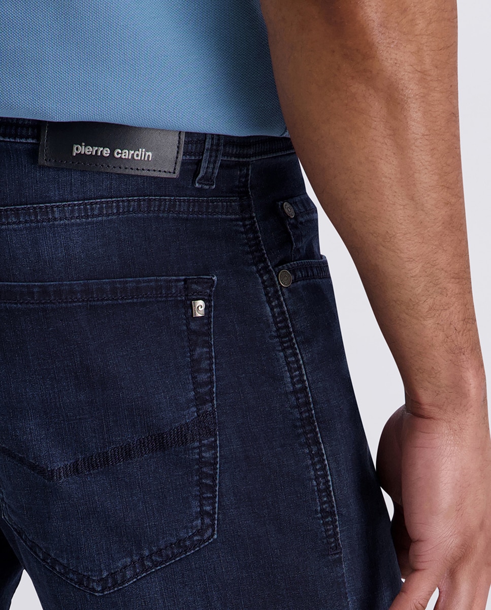 Bermudas Denim Tapered Fit Airtouch - Azul-Escuro Azul-marinho-5