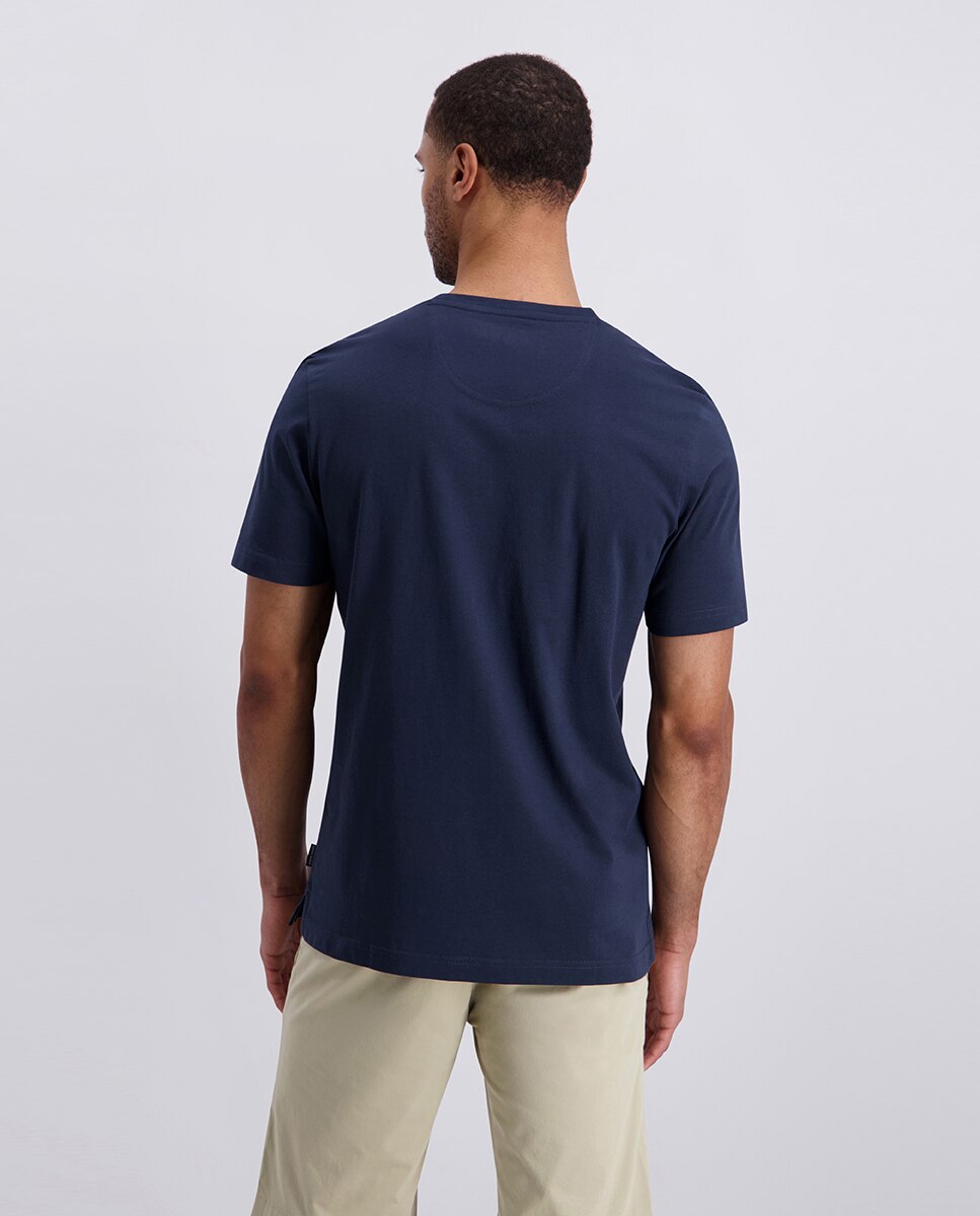 T-shirt Básica Mercerizada Custom Fit - Azul-Marinho Azul-2