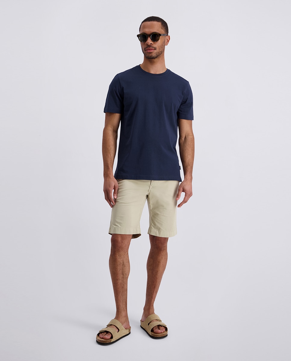 T-shirt Básica Mercerizada Custom Fit - Azul-Marinho Azul-5