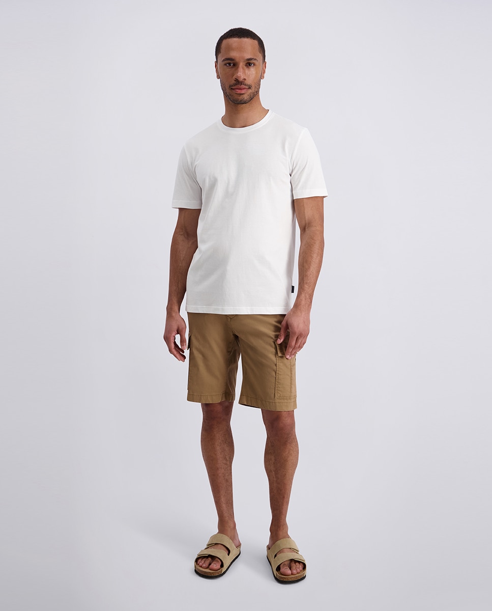 T-shirt Básica Mercerizada Custom Fit - Azul-Marinho Branco-6