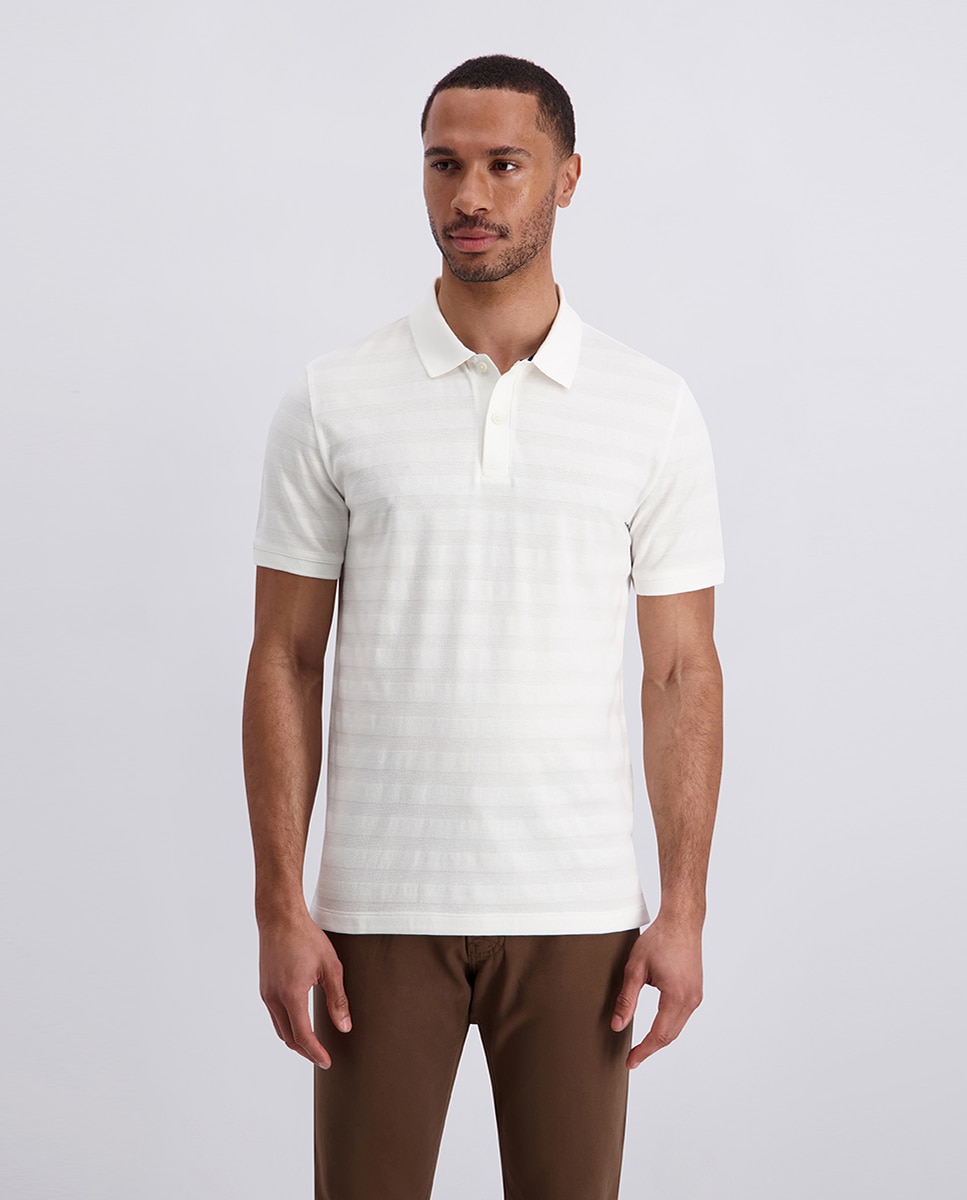Imagem 0 de Polo Camisola de Malha Regular Fit Stripe - Branco