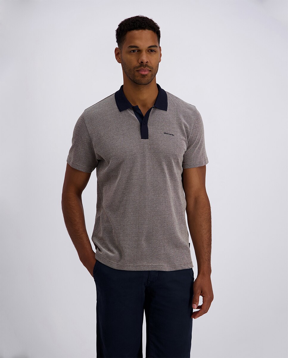 Imagem 0 de Polo Piqué com Estrutura Regular Fit Tricolor - Azul