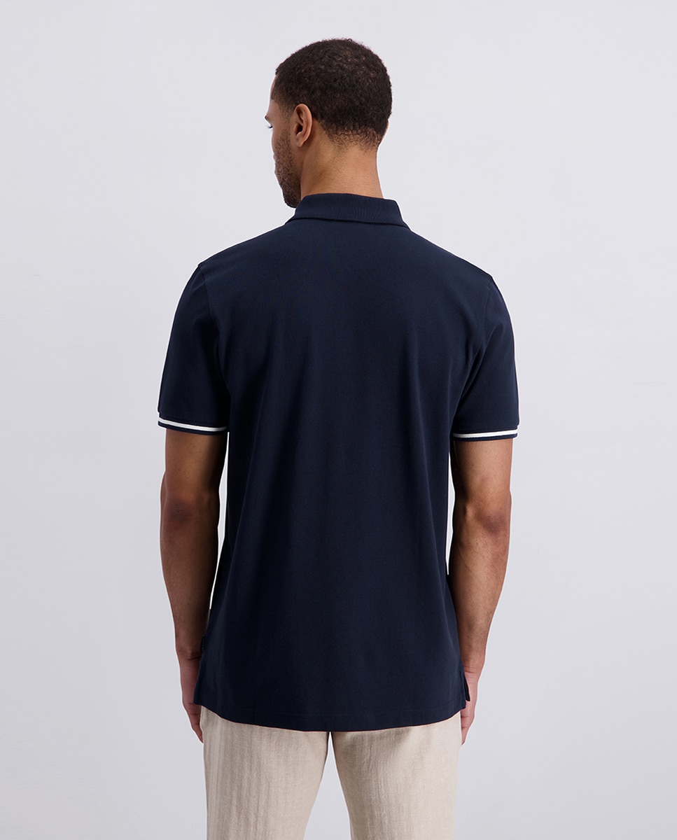 Polo básico performance pique de hombre regular fit blanco - Pierre Cardin - Azul marino Azul marino-2