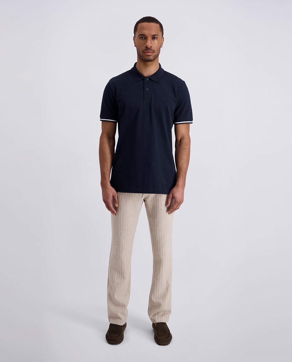 Polo básico performance pique de hombre regular fit blanco - Pierre Cardin - Azul marino Azul marino-5