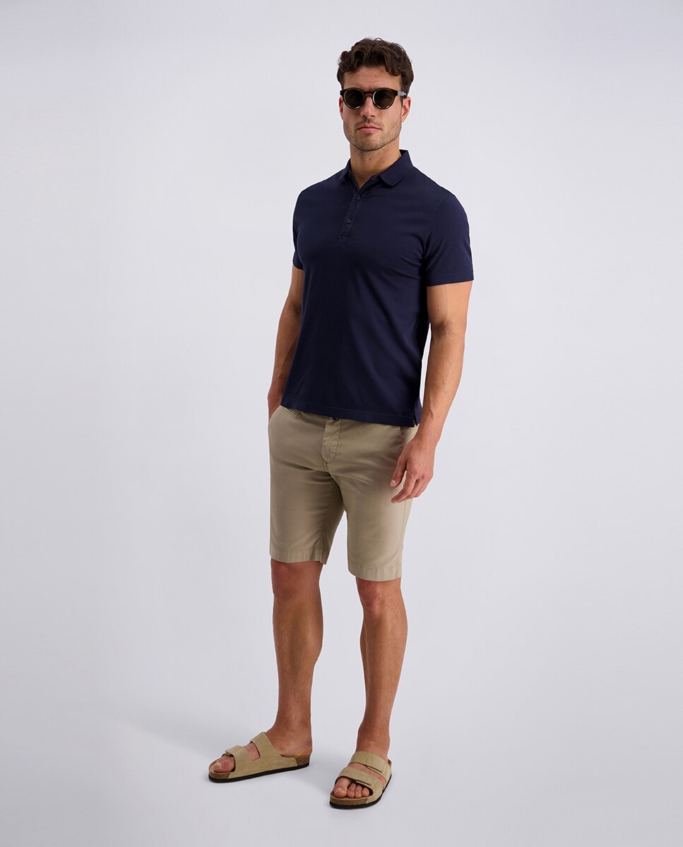 Polo Regular Fit de Algodão Mercerizado Liso - Azul-Marinho Azul-marinho-6