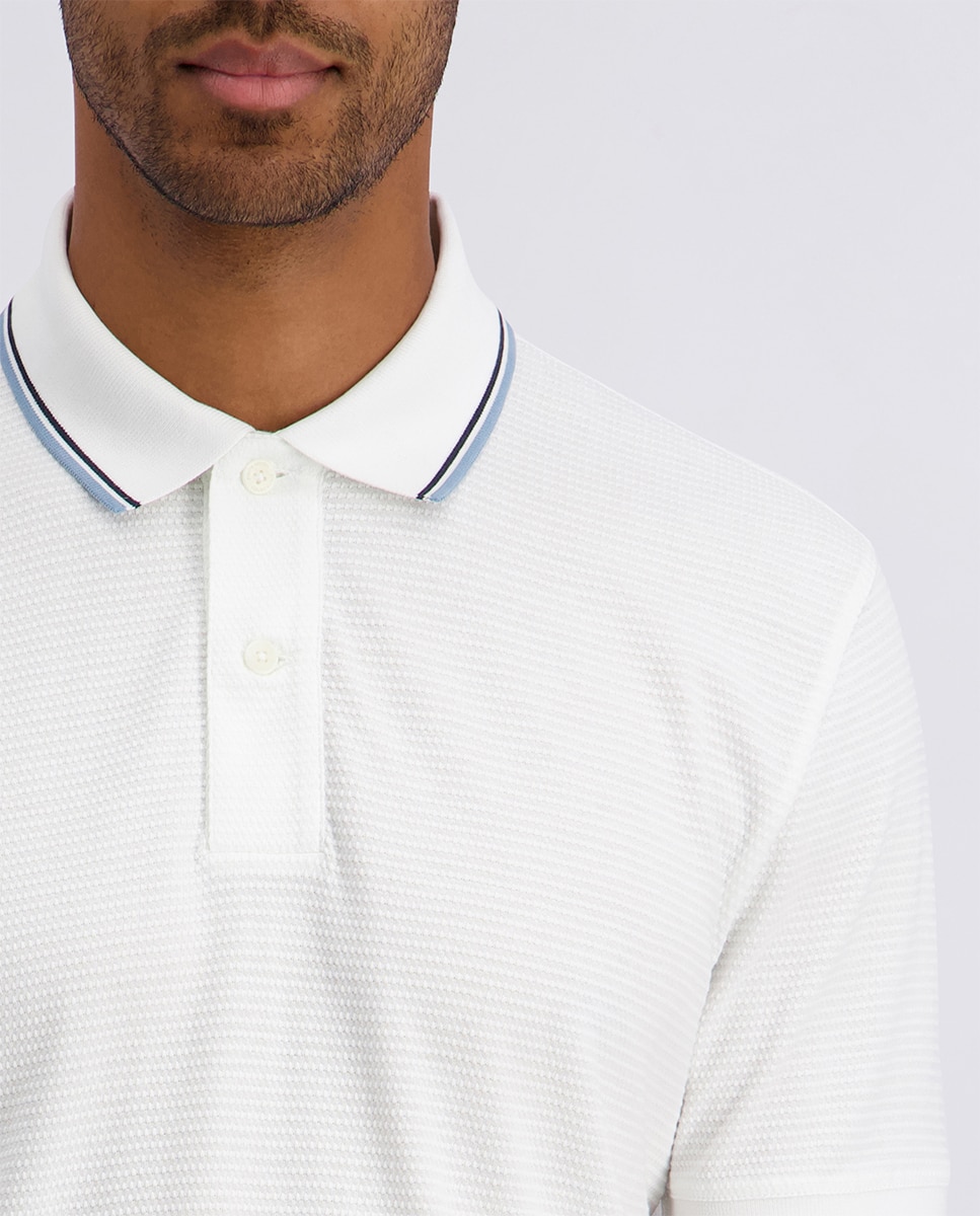 Polo Classic Fit Texturizado com Estrutura - Branco Branco-3