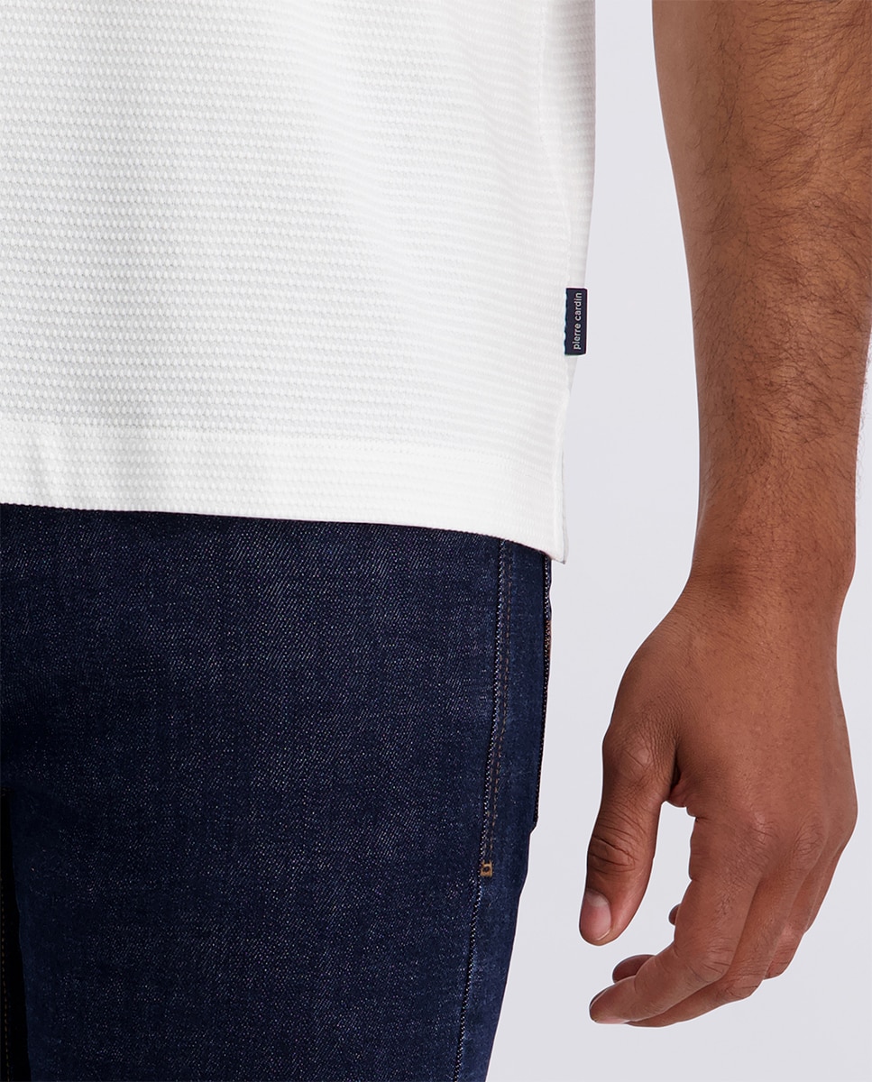Polo Classic Fit Texturizado com Estrutura - Branco Branco-4