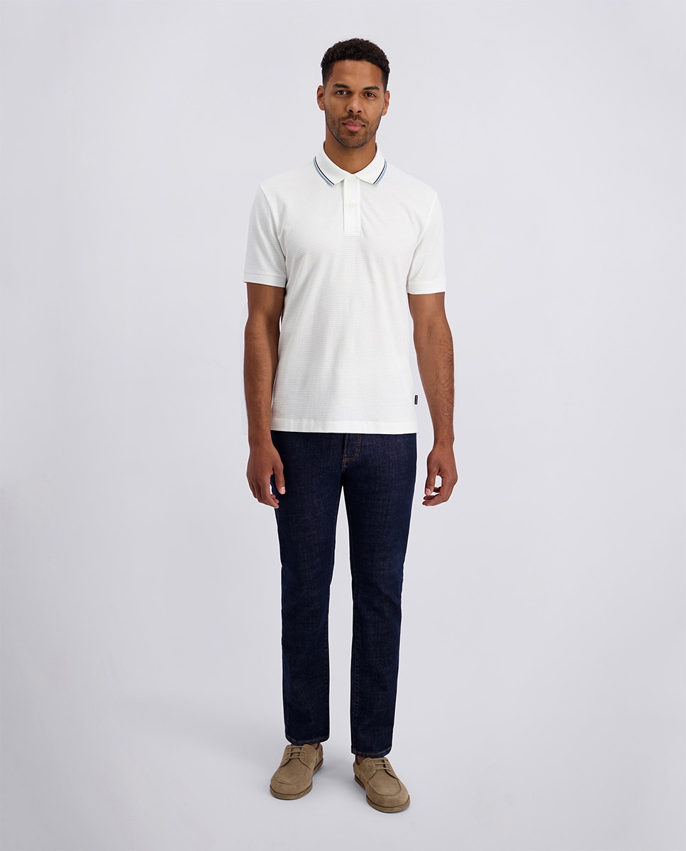 Polo Classic Fit Texturizado com Estrutura - Branco Branco-5