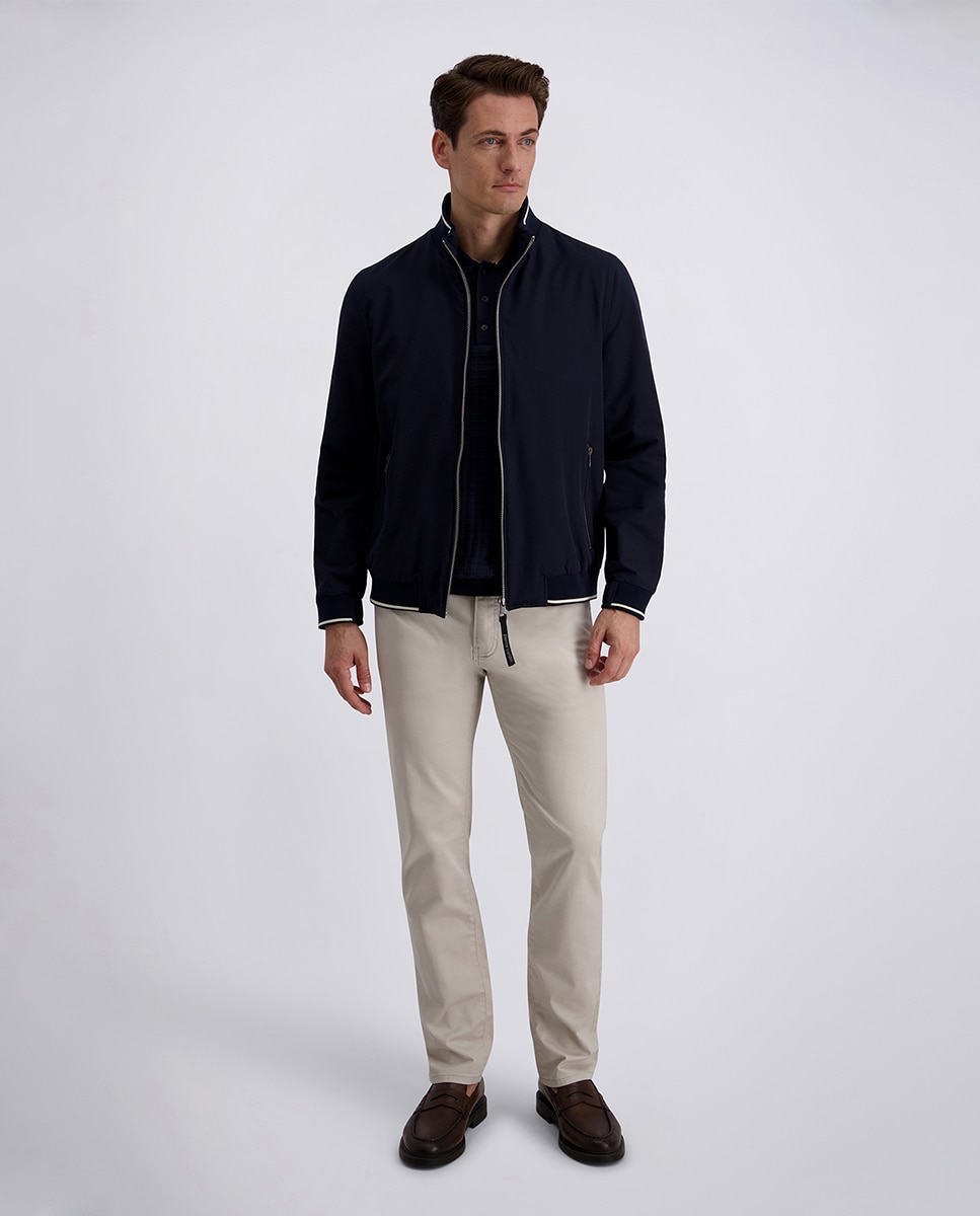 Blusão Bomber Seersucker Custom Fit - Azul-Marinho Azul-marinho-4