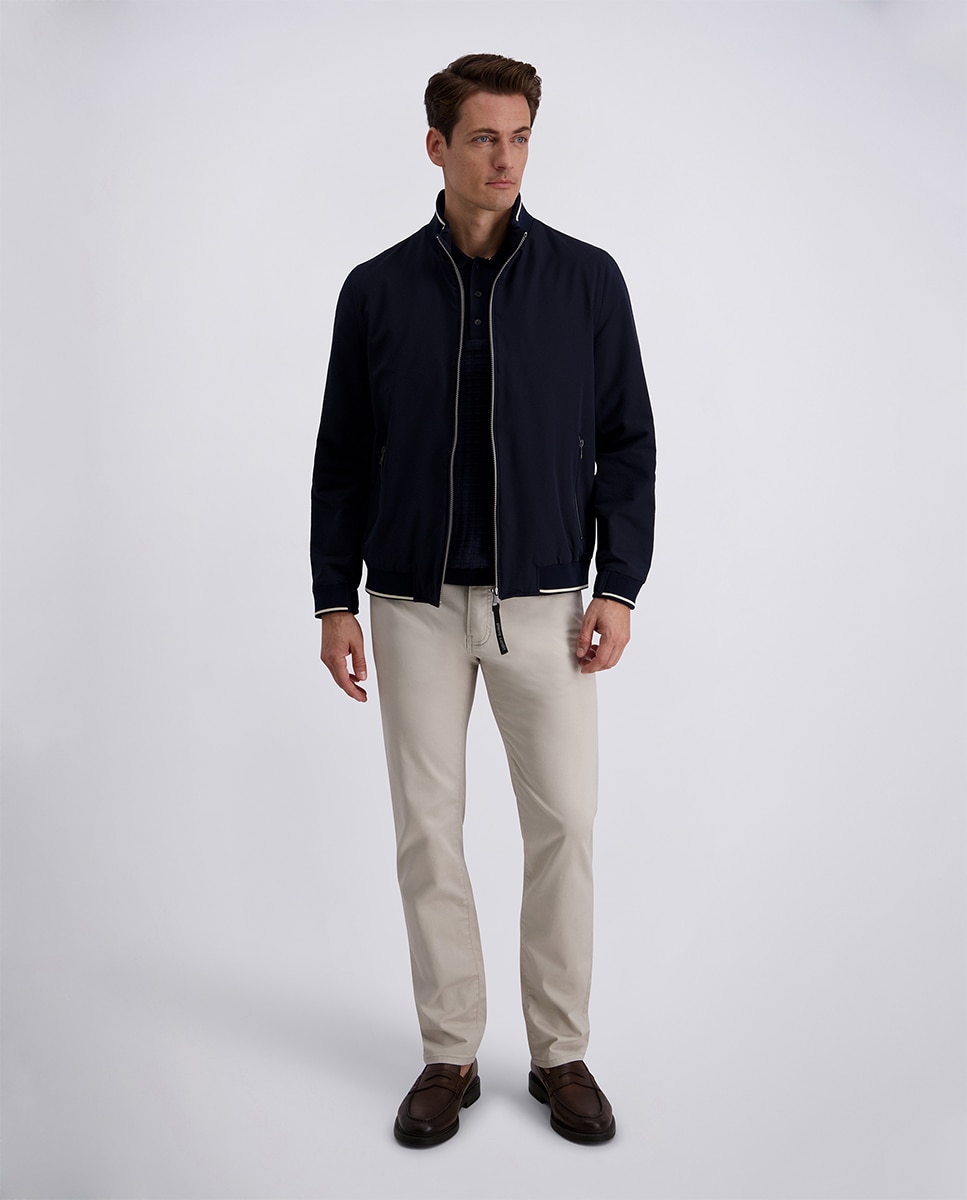 Blusão Bomber Seersucker Custom Fit - Azul-Marinho Azul-marinho-5